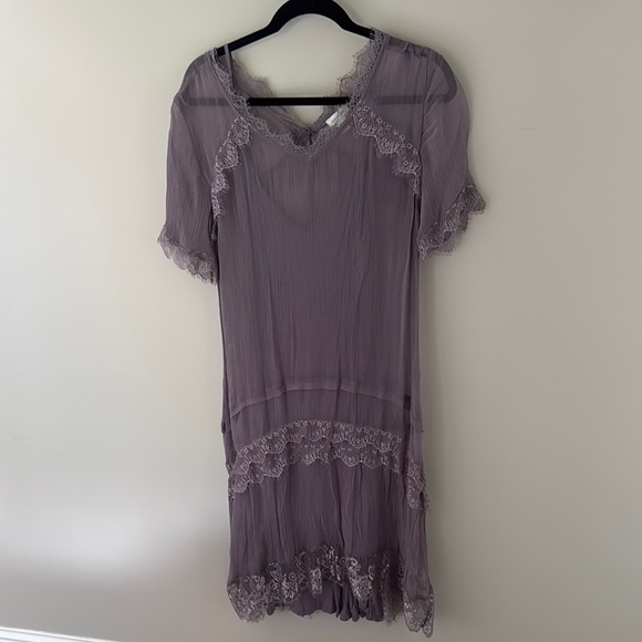 Sundance Purple Lace Trim Dress 4 - Picture 1 of 4